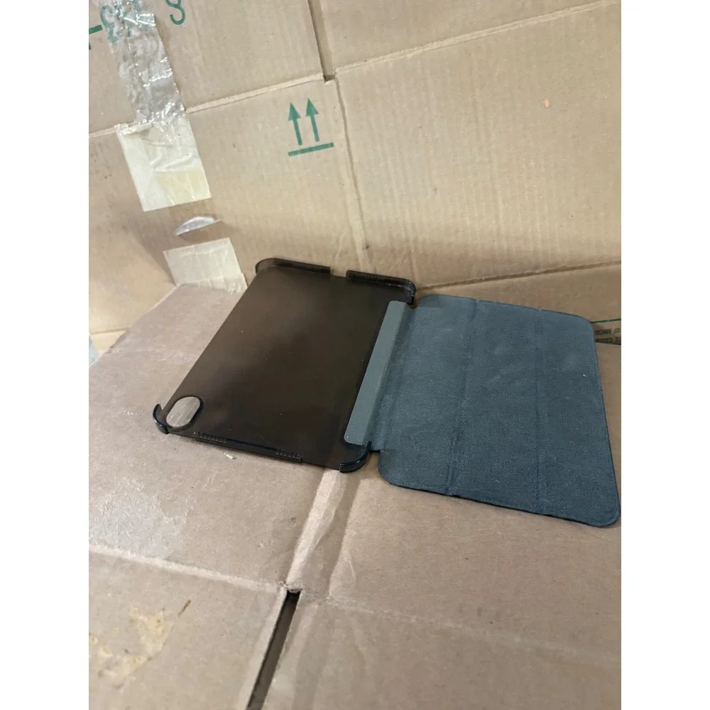 Black iPad mini Smart Case Folio Trifold Stand Cover with Translucent Back Shell